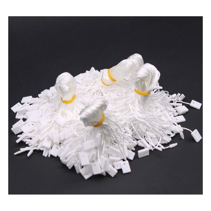 7 1000 Pcs Hang Tag Nylon White String Snap Lock Pin Loop Fastener Hook Ties White Hang Tag String with Push Locker String Snap Lock White Tag Strings