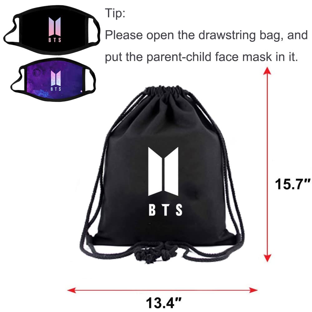 Hills Fans Bangtan Boys Bag Gift Sets Including Drawstring Bag Backpack Stickers,Lanyard,Face-Masks,Keychain,Necklace,Bracelets,Phone Ring Holder, Button Pins