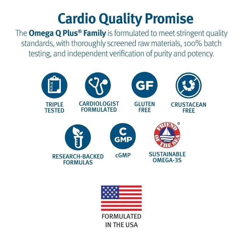 Omega Q Plus Resveratrol - Omega-3 Supplement with CoQ10 and Resveratrol - Promotes Comprehensive Heart and Whole Body Health to Help You Age Well (60 softgels)