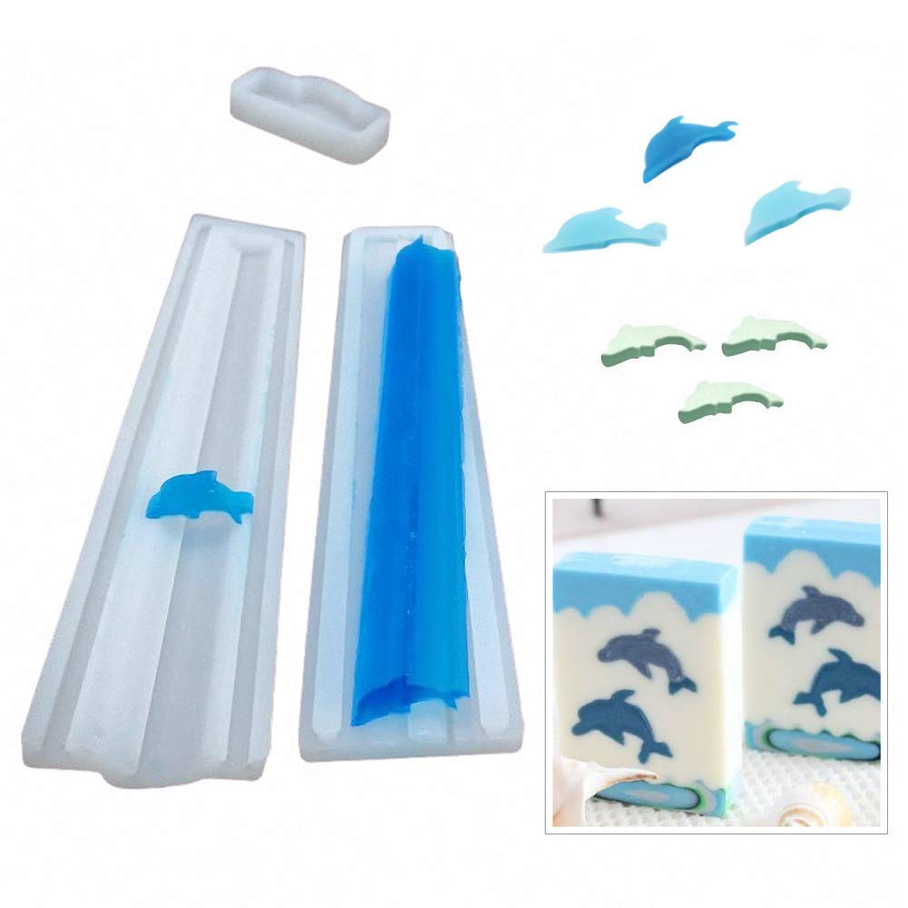 Dolphin Shaped Long Tube Silicone Mold Dolphin Column C