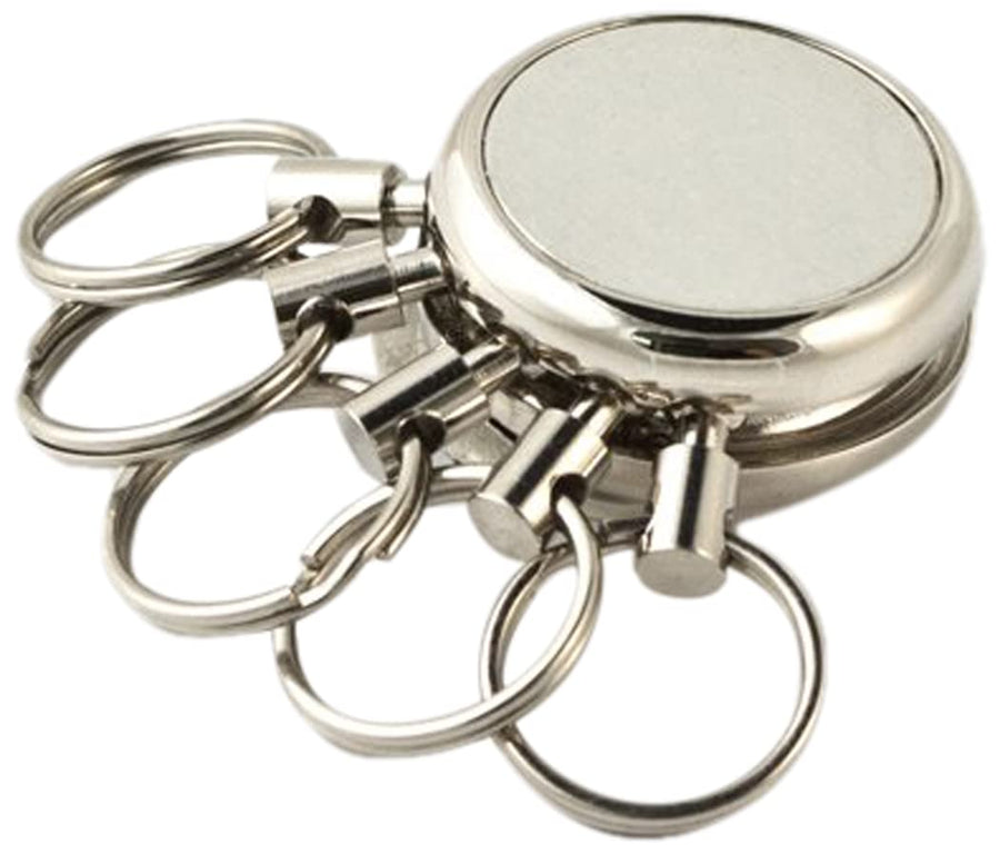 Key Spider Key Chain Accessory with 5 Split Rings, Chrome Finish