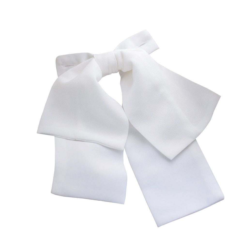 Shinywear Korean Women White Detachable Bow False Shirt