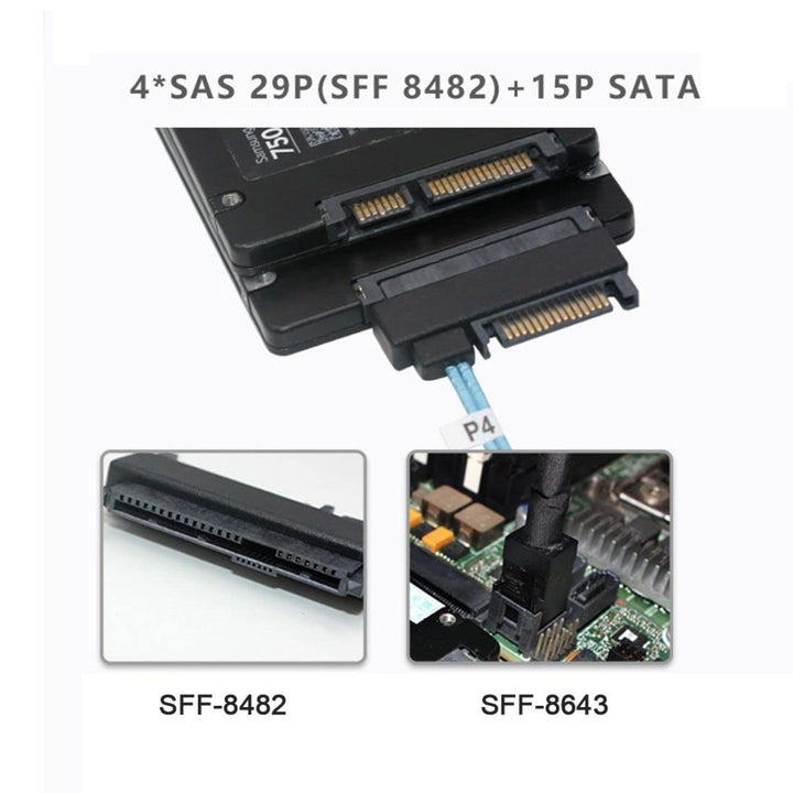 chenyang Mini SAS SFF-8087 36Pin Host 1 to 4 SAS SFF-84