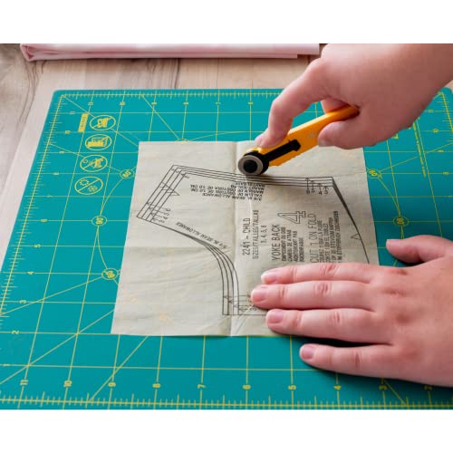 18mm Quick-Change Rotary Cutter (RTY-4) - Rotary Fabric Cutter w/Blade Cover for Quilting, Sewing, Crafts, Scrapbooking, Replacement Blade: RB18-2