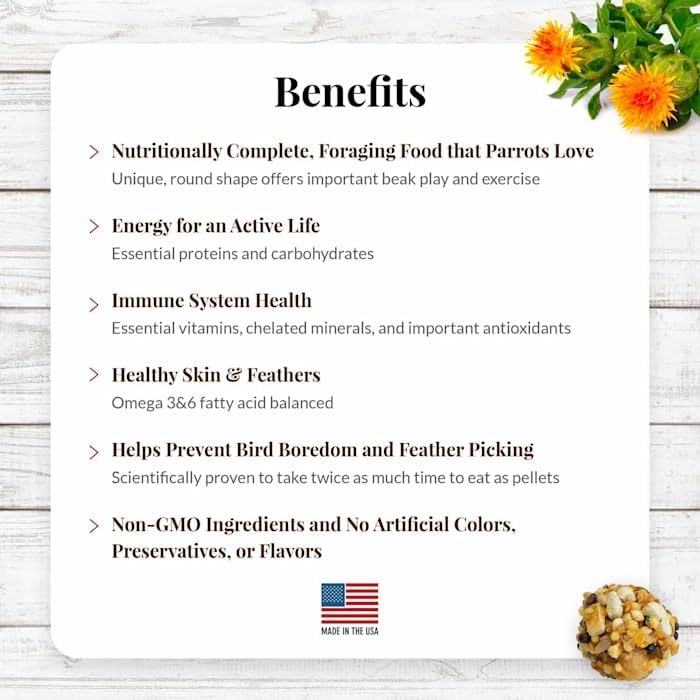 LAFEBER&#39;S Classic Nutri-Berries Pet Bird Food, Made with Non-GMO and Human-Grade Ingredients, for Parrots, 3.25 lb