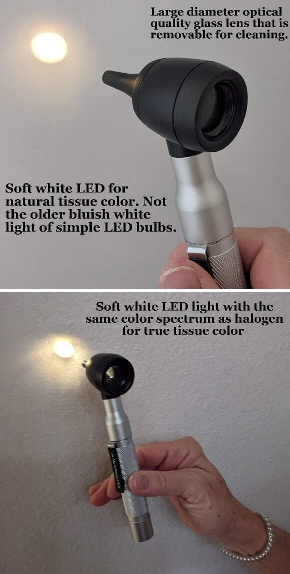 Lifetime Warranty4th Generation Doctor Mom LED Pocket Pro Otoscope with Both Adult and Pediatric Disposable Specula Tips, Battery, and Protective Hard Plastic Case