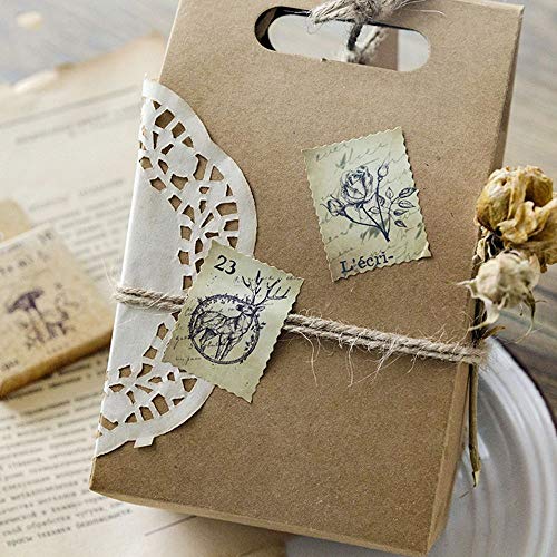 138 Pcs/3 Sets Post Stamp Stickers Retro Cute Plants/An