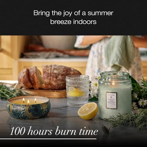 French Cade Lavender Candle, 18 oz, Coconut Wax Blend, Scented Candles for Home, 100 Hour Burn Time, Candle Jars