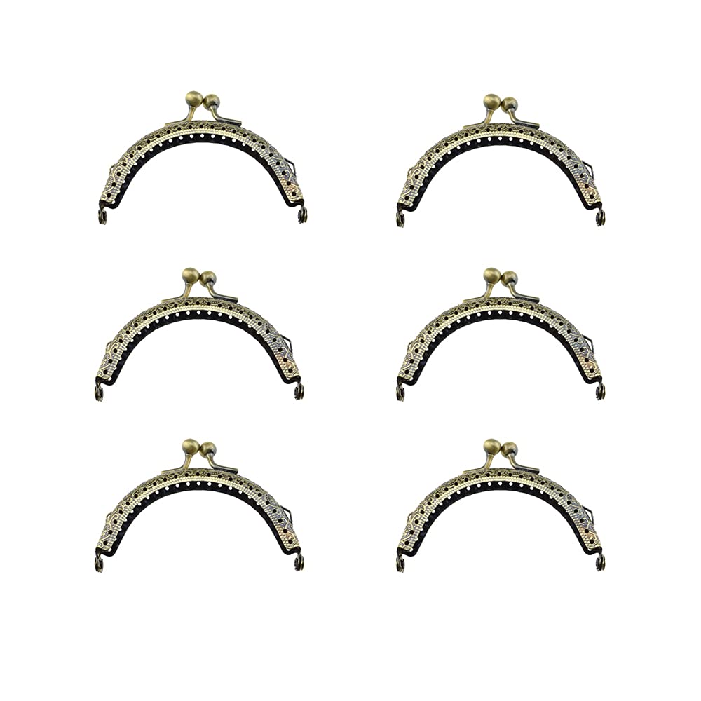 Hahiyo Purse Round Bag Kiss Clasp Frame Lock 8.5cm Diam