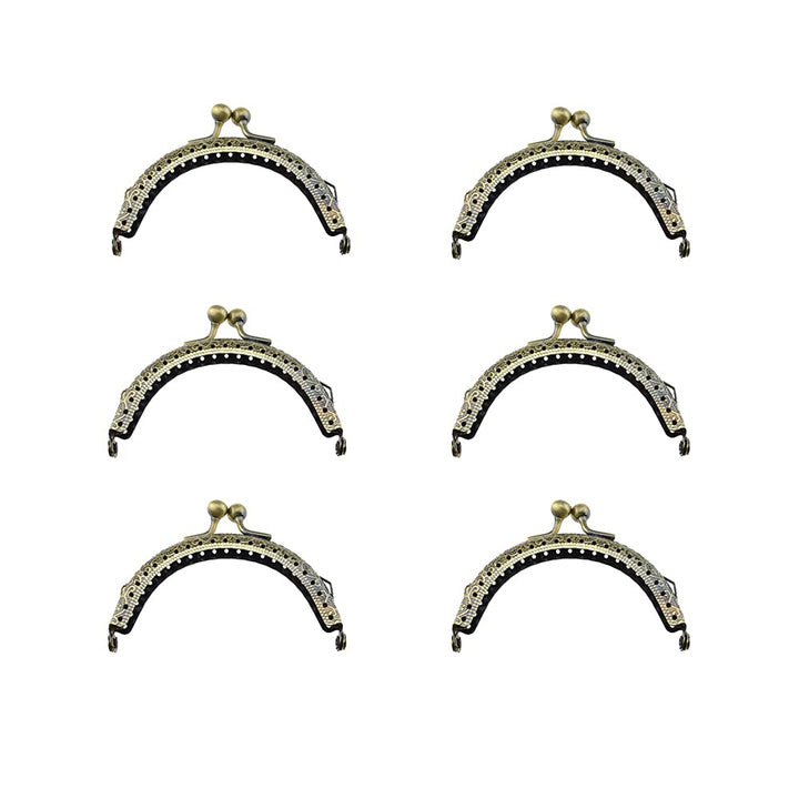 Hahiyo Purse Round Bag Kiss Clasp Frame Lock 8.5cm Diam