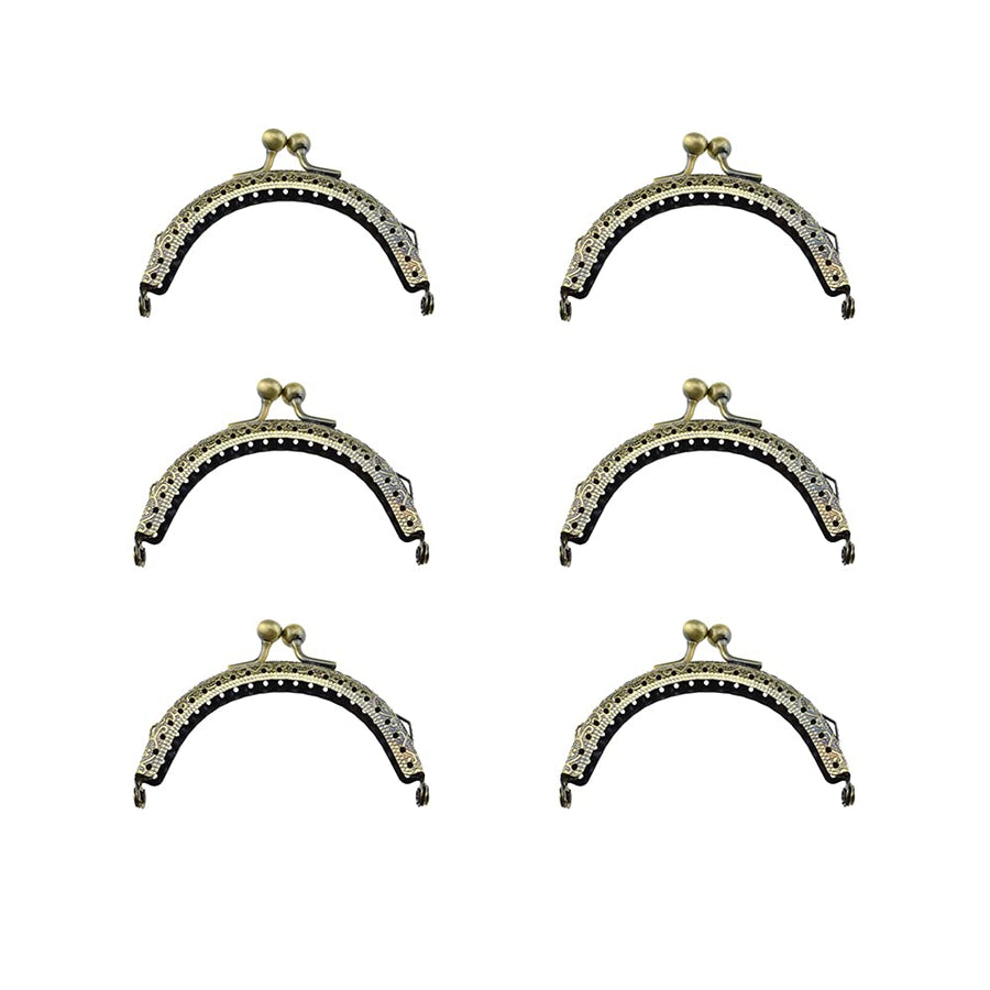 Hahiyo Purse Round Bag Kiss Clasp Frame Lock 8.5cm Diam
