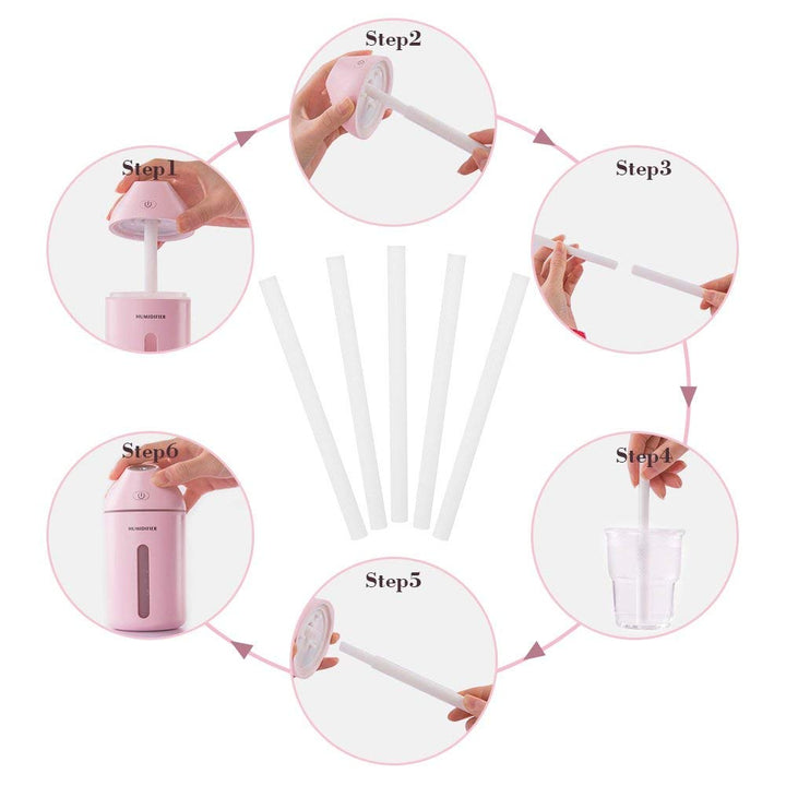Fdit 10 Packs Humidifier Filter Sticks Wick Replacements Mini USB Humidifier Replacement Sponges Refill Stick Humidifier Diffuser Cotton Sticks
