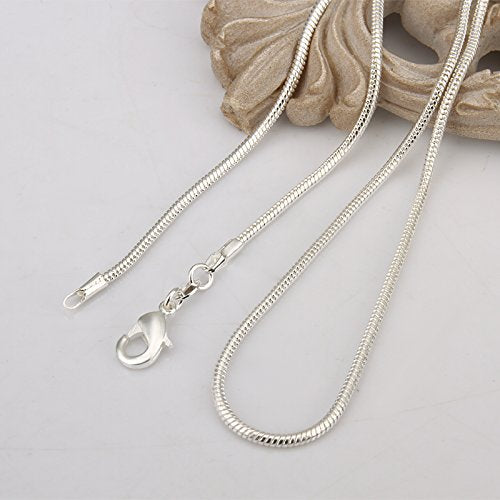 3 Pieces 925 Sterling Silver 2mm Snake Chain Necklace Jewelry Jewelry For Men And Women(16-24 Inch) (18 inch)