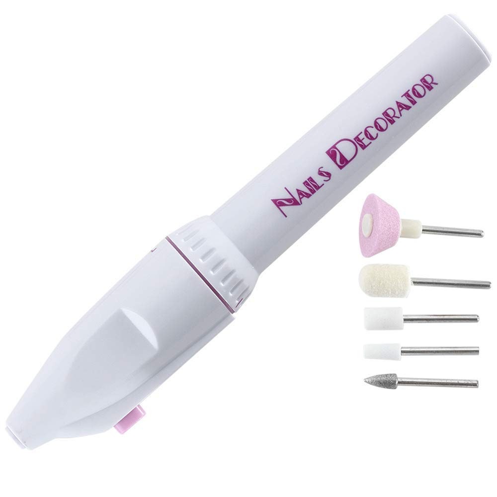 Electric Manicure Set, 5-in-1 Electric Manicure Nail Drill File Grinder Grooming Kit Includes Callus Remover Set, Nail Buffer Polisher, Personal Manicure and Pedicure Kit with Gift Bag