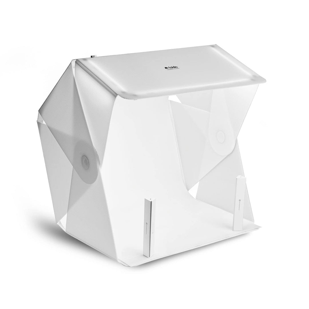 Foldio3 + Extra Lights (25inch Lightbox for Product Photography with Halo Bars / 25 x 25/ Portable Studio, Dimmable LED Chips, CRI 97+, Background Sheet Included | ORANGEMONKIE)