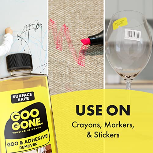 Adhesive Remover - 8 Ounce - Surface Safe Adhesive Remover Safely Removes Stickers Labels Decals Residue Tape Chewing Gum Grease Tar