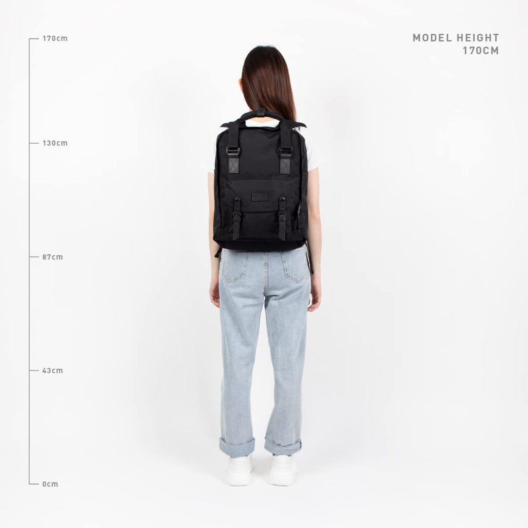 Macaroon Large Condura Black Series 18L Travel College School Lightweight Casual Bookbag Backpack for Women Girls with Laptop Compartment Fit 15Inch Notebook