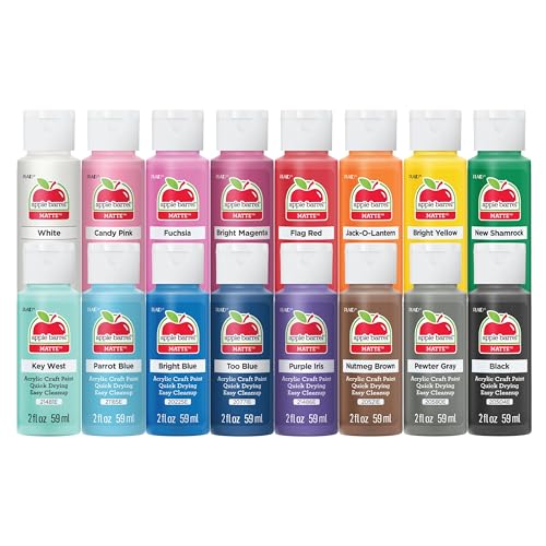 , Vibrant Spectrum Collection Acrylic Craft Paint, PROMOABIII, 2 fl oz each, 16 assorted matte colors, 16 count
