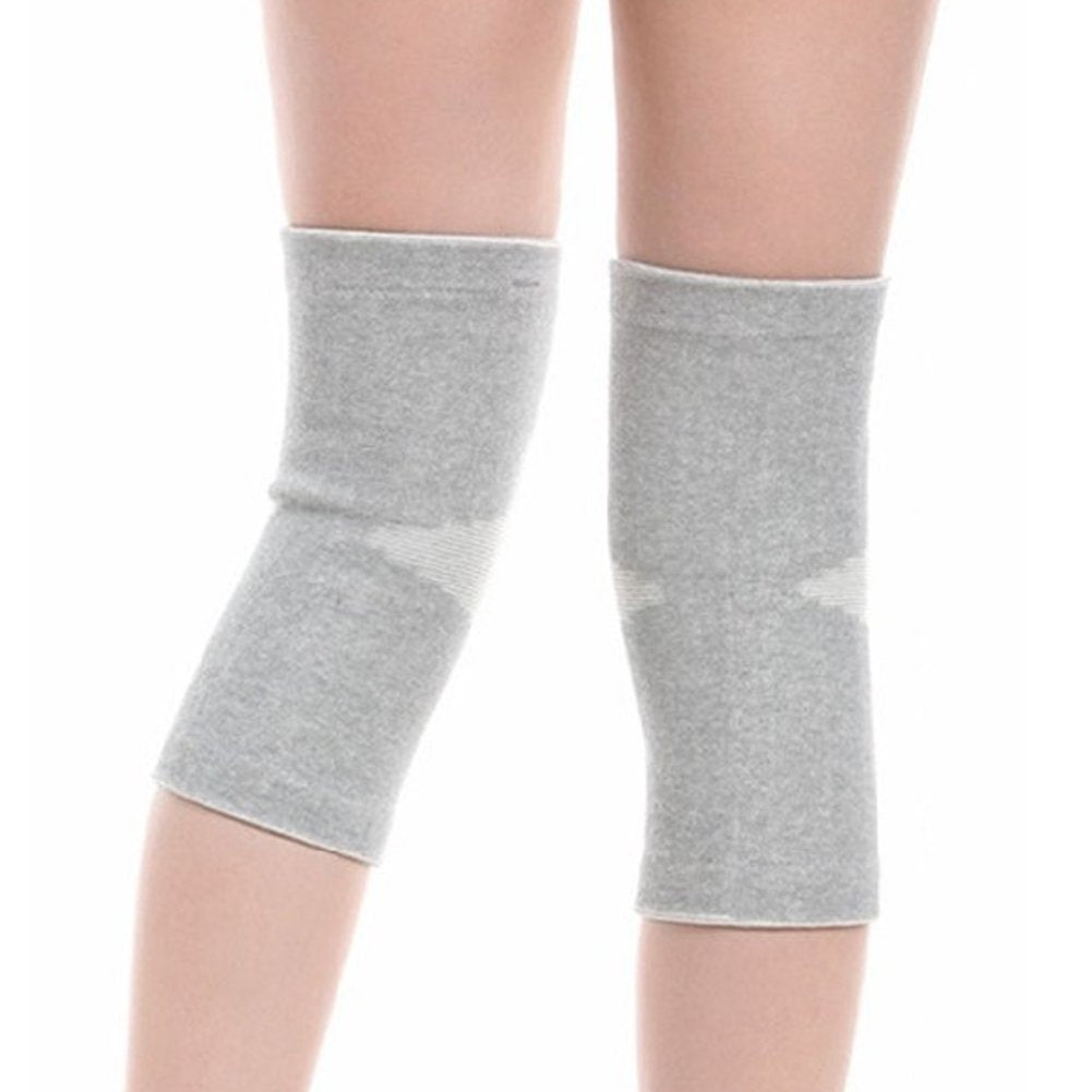 JUMISEE (One Pair) Cotton Knee Sleeves for Knee Support, Circulation Improvement & Pain Relief,Sport Compression for Running, Pain Management, Arthritis Pain Women Men (Gray, Medium)