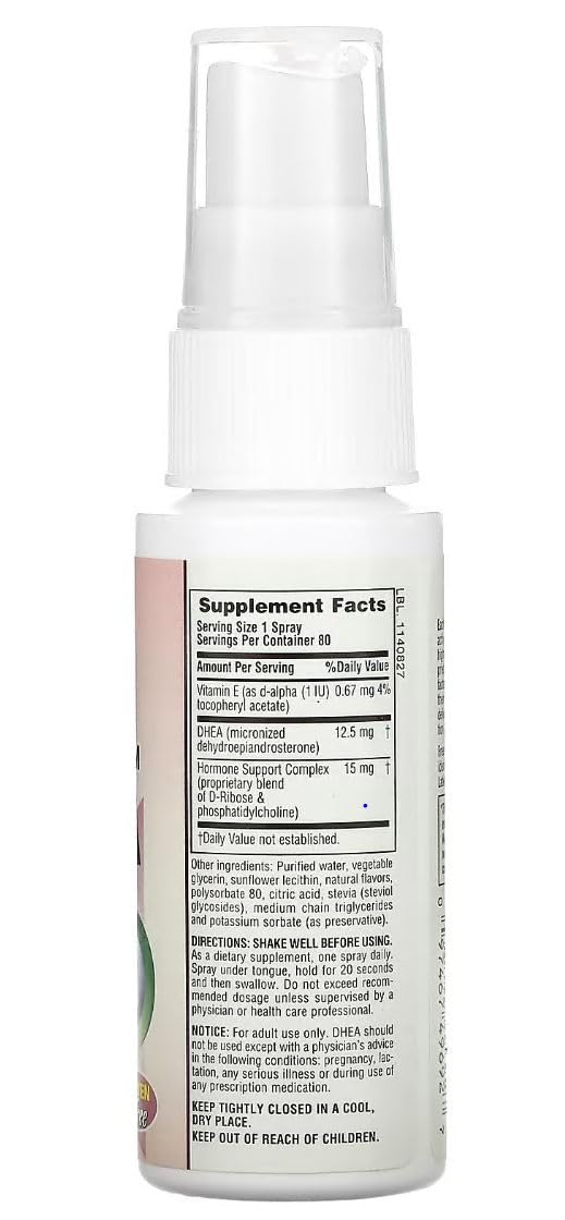 NaturesPlus DHEA Lipoceutical Spray - Natural Wild Berry Flavor - Anti-Aging, Hormone Balancing Support Complex - Bioavailable Micro-Soluble Spray - 80 Servings, 2 Fl Oz (Pack of 1)