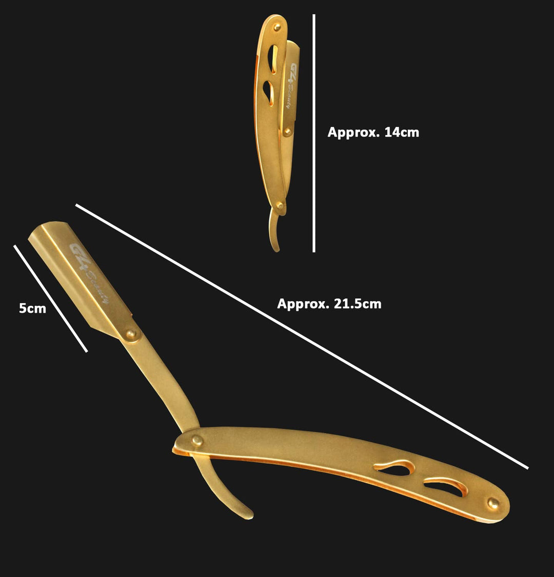 G4 Professional Barber Straight Razor, Blade for Barber Close Shaving Men (Golden)