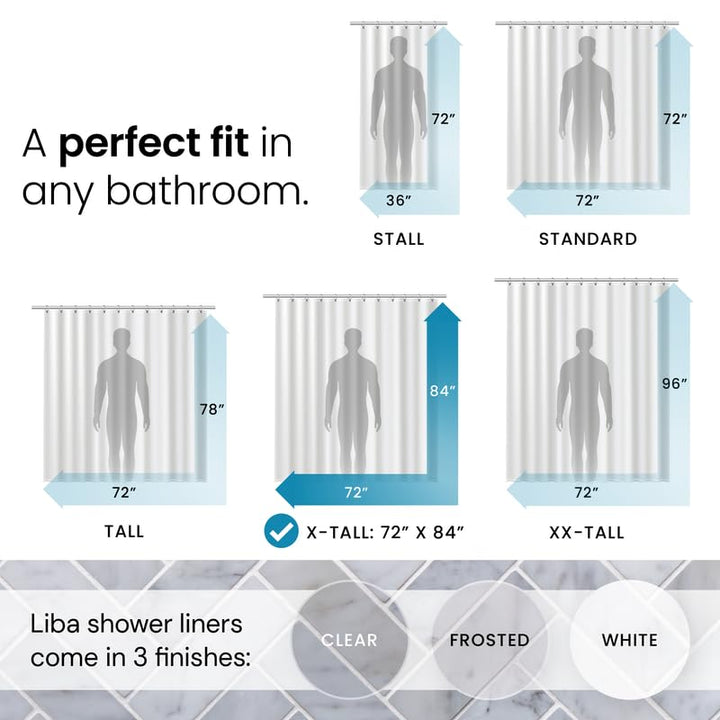 LiBa Bathroom Shower Curtain - Waterproof Plastic Showe