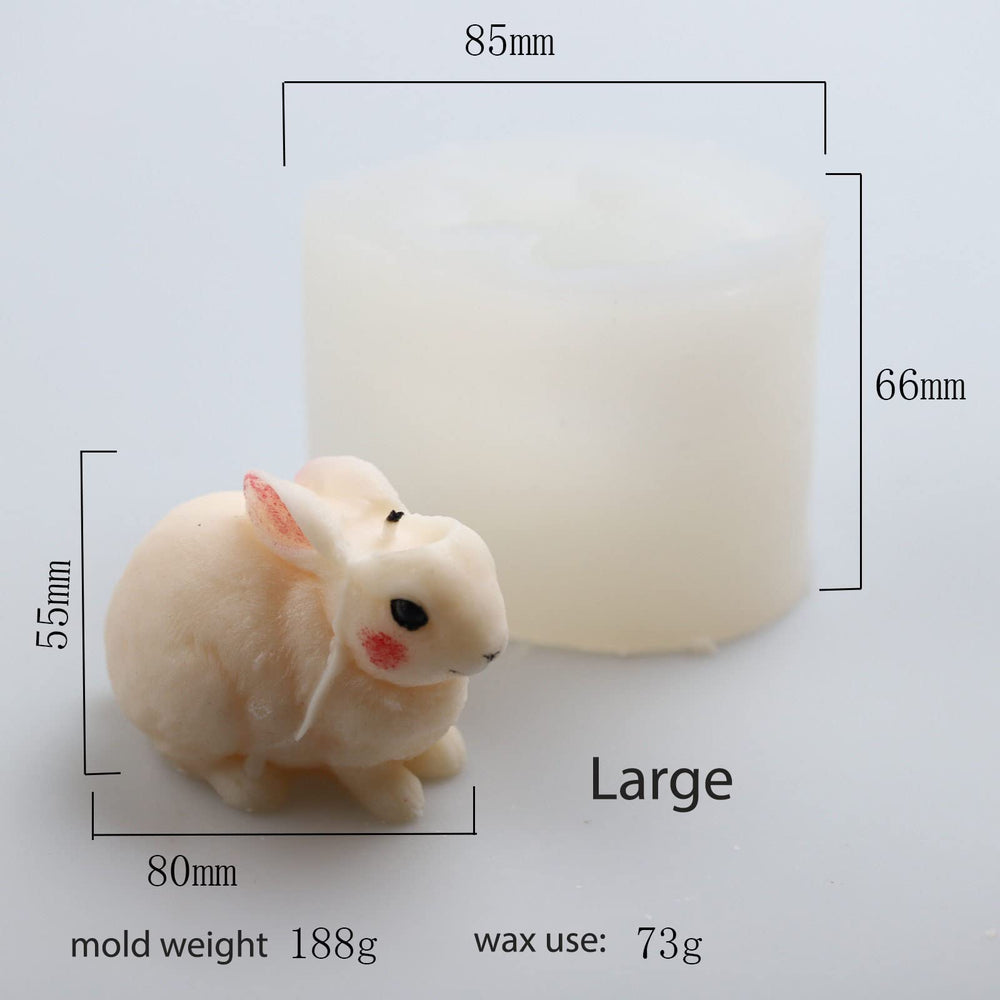 Large Hairy Rabbit Mold Rabbit Silicone Mold for Candle Rabbit Resin Mold Rabbit Soap Mold Silicone Mold for Resin Rabbit Decorate Mold Rabbit Candle Mold