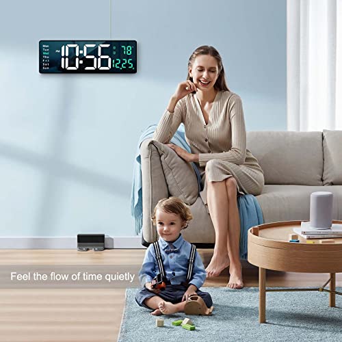 Digital Wall Clock Large Display, 16 with Remote Contro