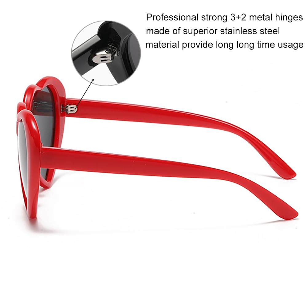Armear Women Fashion Oversized Heart Sunglasses Retro L