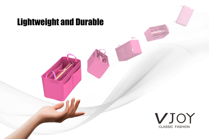 Purse Organizer Insert Handbag Tote Felt Organizer Bag in Bag Shaper Fit Neverfull Speedy Graceful MM GM (X-Large, BROWN)