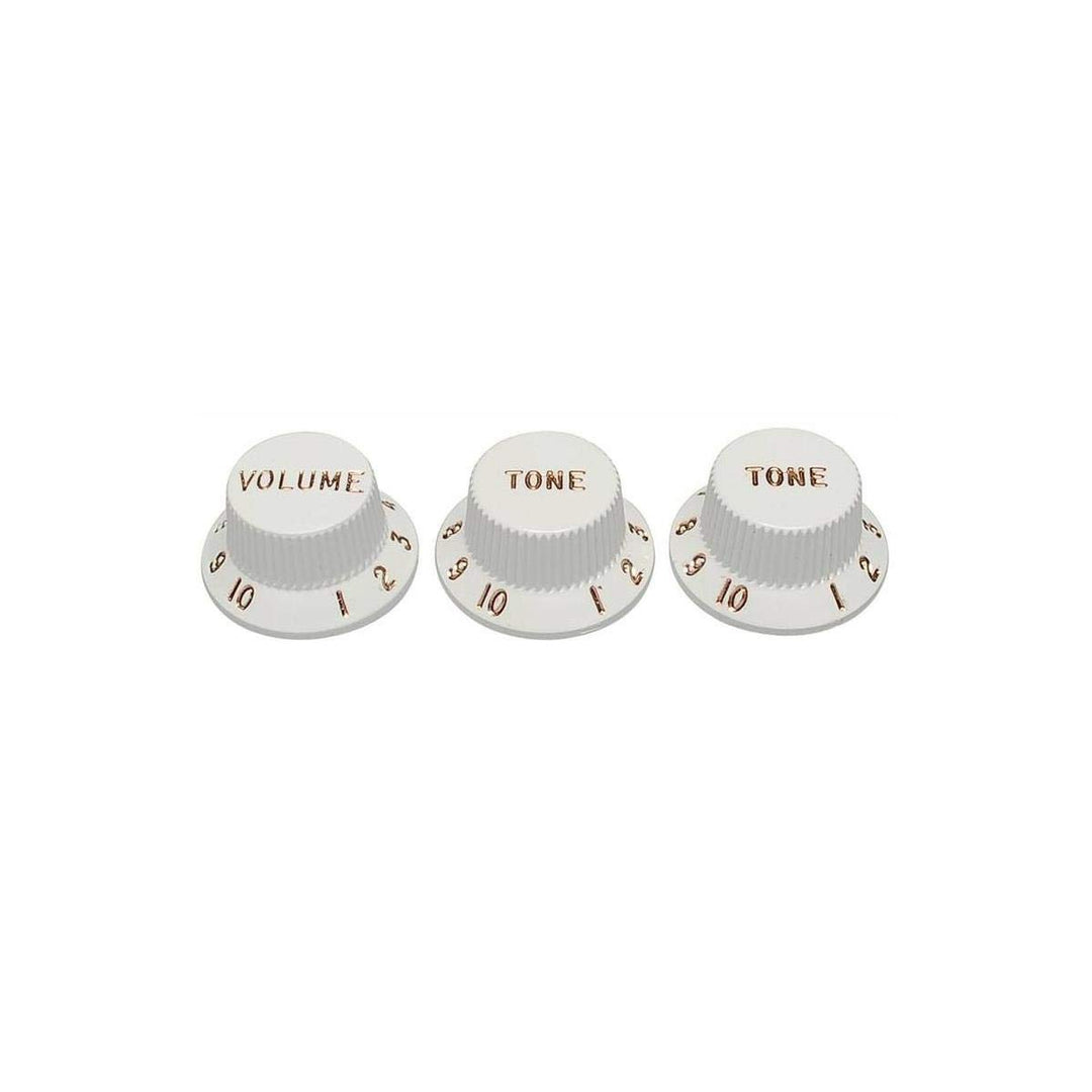 Strat Knobs One Volume, Two Tone, White