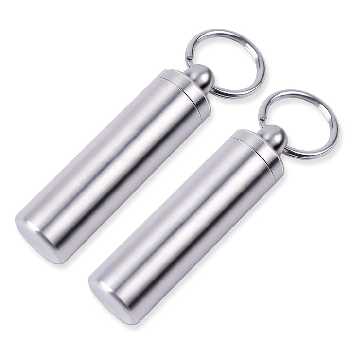 FULLGUEEN Pill Holder Keychain,Portable Waterproof Sing