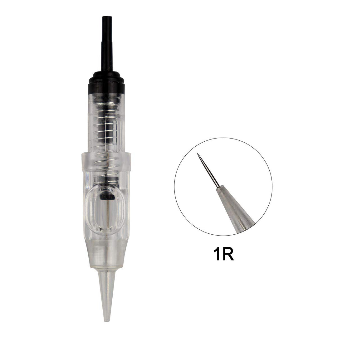 20 Pcs Disposable Permanent Makeup Cartridge Needles Disposable Eyebrow Tattoo Needle for Permanent Makeup Pen Machine (1R-20 pcs)
