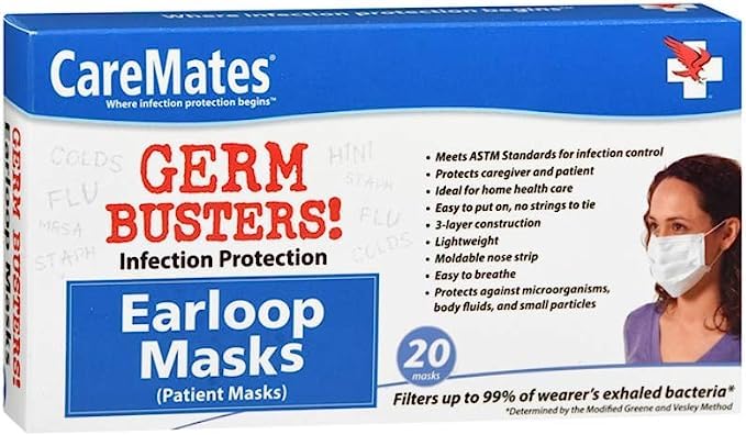 Caremates Surgeon's Mask, 20-count
