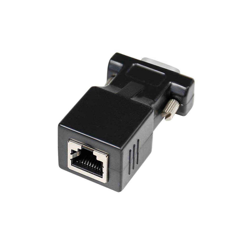 DB9 to RJ45 Serial Adapter RS232 Female to RJ-45 Female Ethernet Converter Compatible with Standard 9 Pin RS-232 Devices