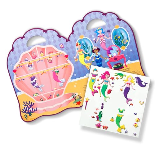 Melissa &amp; Doug Puffy Sticker Activity Book: Mermaids - 65 Reusable Stickers - FSC Certified