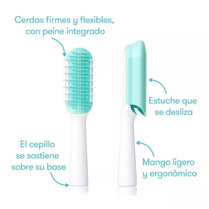 Thick or Curly Hair Detangling Kids Brush by Fridababy, the Maker of the NoseFrida, Detangles Knots Without Tears or Breakage, Comb Teeth and Bristle Design, 1 count