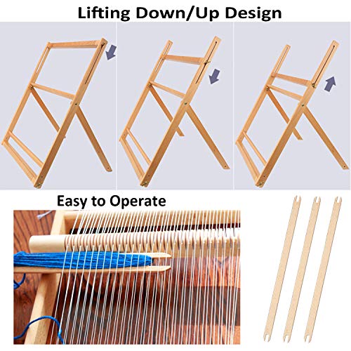 25.2 H x 19.3 W Weaving Loom with Stand Wooden Multi-Craft Weaving Loom for Adults, Métier à Tisser, Extra-Large Frame, Metier A Tisser Pour Adulte, Weaving Frame Loom for Beginner
