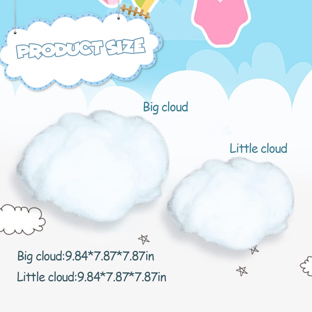 Cotton Simulation Cloud Decorations 3D Artificial Fake Clouds Props, Clouds for Ceiling, Room DIY Cloud Decor Art Stage Wedding Party for Stage Show Party Decor (9 Pieces, Small and Medium Size)