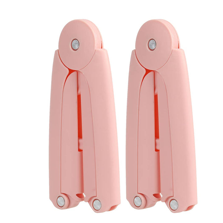 Travel Hangers Foldable - Portable Hangers, Multi-Functional &amp; Mini Hanger for Women Travel - 2 Pack of Drying Cloth Hangers (Pink)