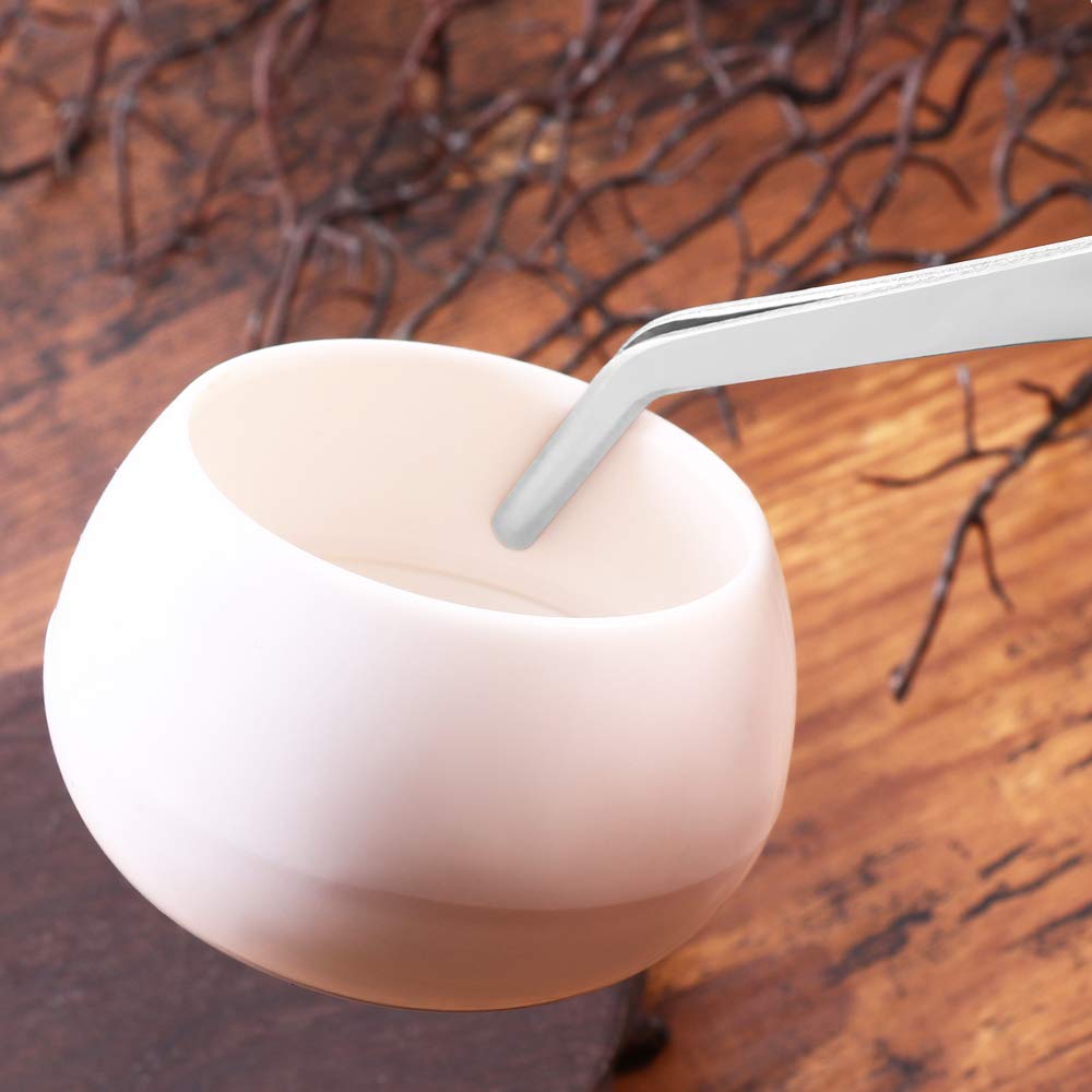 Stainless Steel Tweezer with Precision Serrated Tips and Positioning Straight and Curved Tweezers for Cooking Repairing Surgical Medical Beauty - 6.3 Inch 2PCS