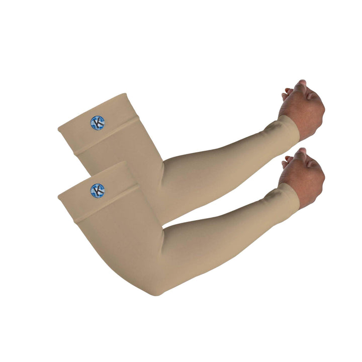 Arm Compression Sleeves for Men &amp; Women | Lymphedema | Arthritis | Moisture Wicking | S,M,L,XL,2XL (Nude, Large)