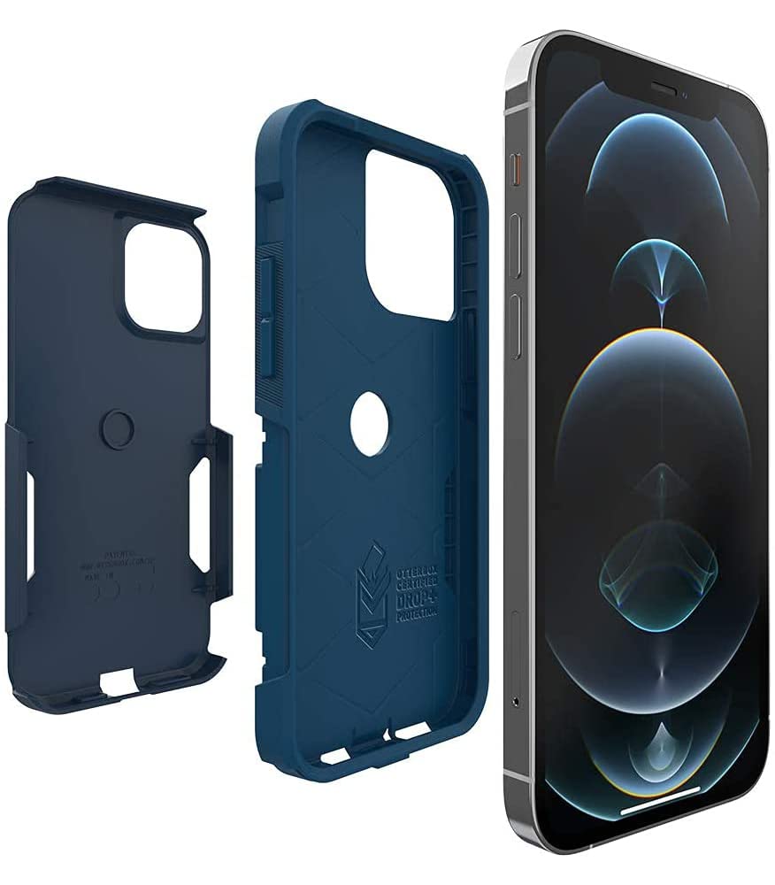 iPhone 12 &amp; iPhone 12 Pro Commuter Series Case - Bespoke Way (Blazer Blue/Stormy SEAS Blue), Slim &amp; Tough, Pocket-Friendly, with Port Protection