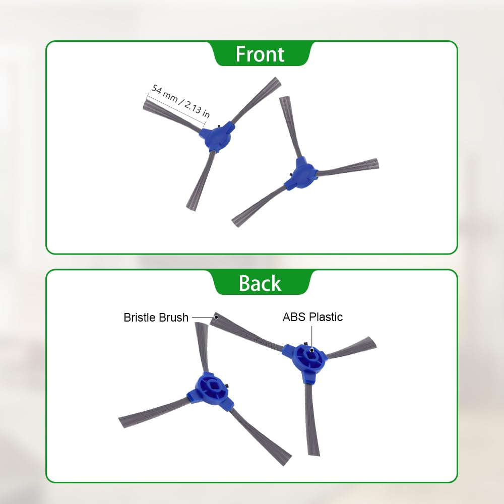 Side Brush Compatible with eufy RoboVac 11S, 15T, 30, 30C, 15C, 12, 25C, 35C, 11S Max, 15C Max, 30C Max, G20, G30, G35, G35+, G40, G40 Hybrid, G40+, G40 Hybrid+, Robot Vacuums, 12-Pack.