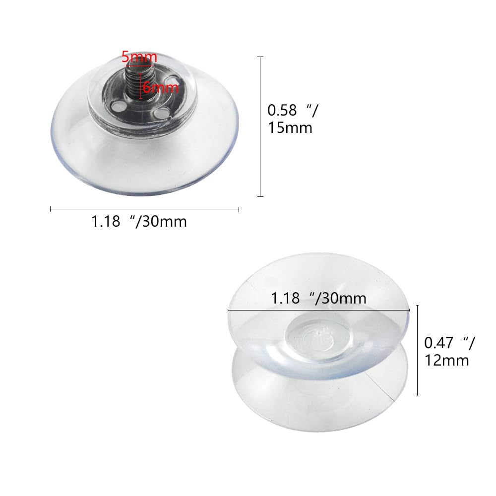 TOVOT 20PCS 2 Types Suction Cups Suction Pads with Scre