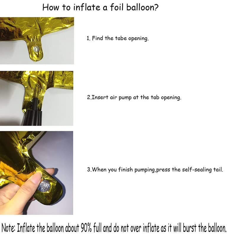 2 Pcs 42 Inch Gold Foil Balloons Number 3 ,Number Balloons for Party