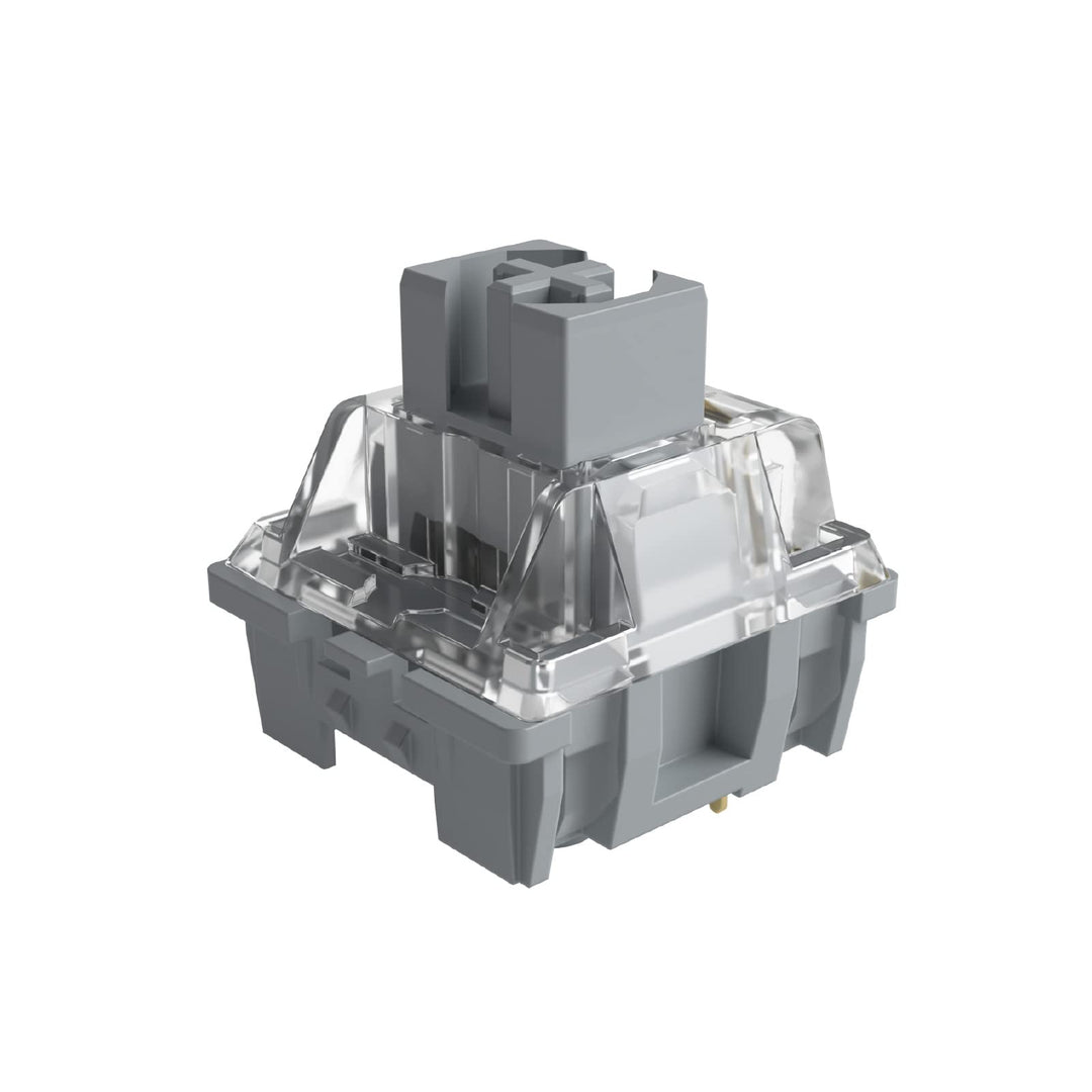 CS Silver Switches for Gaming, 3 Pin 43gf Linear Keyboard Switches with 22mm Extension Spring, Compatible with MX Mechanical Keyboard (45 pcs)