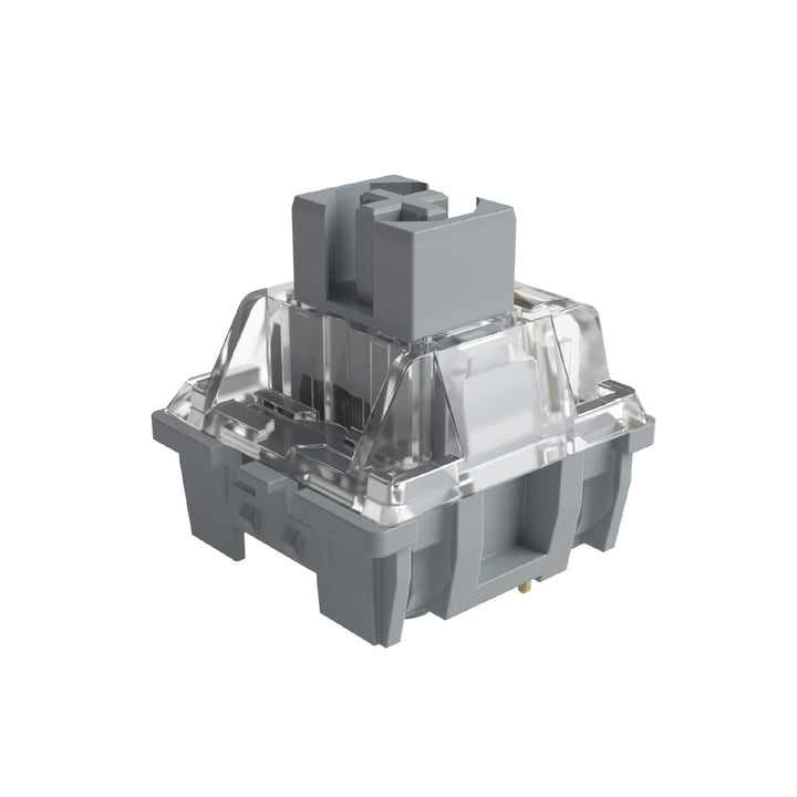 CS Silver Switches for Gaming, 3 Pin 43gf Linear Keyboard Switches with 22mm Extension Spring, Compatible with MX Mechanical Keyboard (45 pcs)