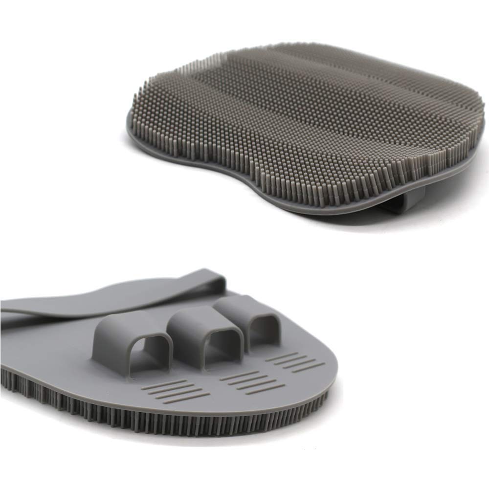 Soft Silicone Body Scrubber Shower Cleansing Brush Exfoliating Glove, Massage Skin Care Tool, for Sensitive and All Kinds of Skin (Pack of 2)