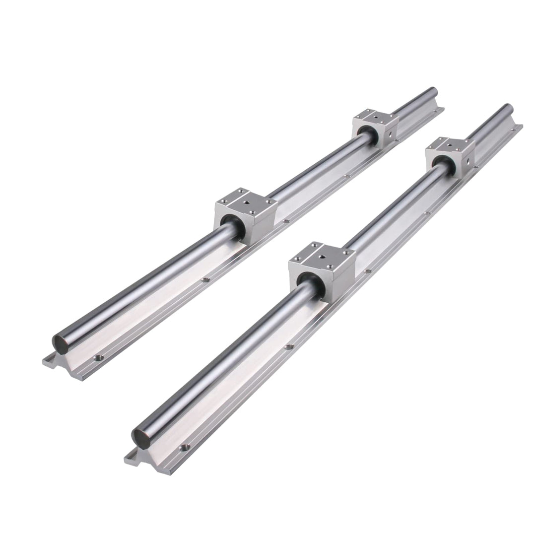 Linear Rail SBR12 1000mm 2PCS Linear Rail Guide with 4 PCS SBR12UU Square Type Carriage Bearing Blocks Linear Rails and Bearings Kit for DIY CNC Routers Lathes Mills Automated Machines
